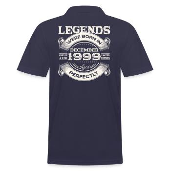 24th Birthday Original December Vintage 1999 - Men's Polo Shirt - navy - Back - Kai (181cm)