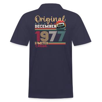 46e anniversaire Cassette décembre Vintage 1977 - Polo Homme - bleu marine - Dos - Kai (181cm)
