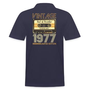46e anniversaire Cassette décembre Vintage 1977 - Polo Homme - bleu marine - Dos - Kai (181cm)