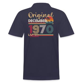 53ème Anniversaire Original Décembre Millésime 1970 - Polo Homme - bleu marine - Dos - Kai (181cm)