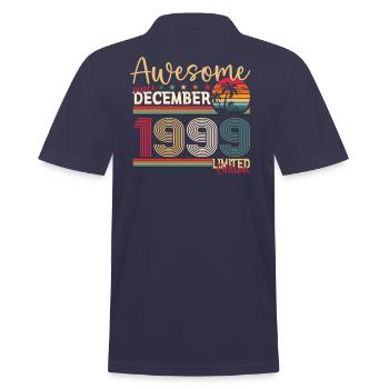 December Vintage 1999 24th Birthday Awesome - Men's Polo Shirt - navy - Back - Kai (181cm)