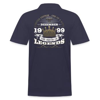 December Vintage 1999 24th Birthday Legend - Men's Polo Shirt - navy - Back - Kai (181cm)
