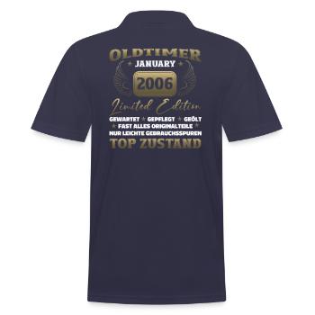 18. Geburtstag Oldtimer Januar Jahrgang 2006 - Männer Poloshirt - Navy - Hinten - Kai (181cm)