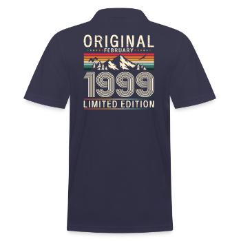 25e anniversaire Original Février Année 1999 - Polo Homme - bleu marine - Dos - Kai (181cm)