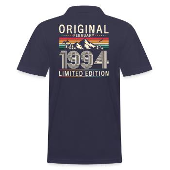 30. Geburtstag Original Februar Jahrgang 1994 - Männer Poloshirt - Navy - Hinten - Kai (181cm)