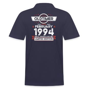 30. Geburtstag Oldtimer Februar Jahrgang 1994 - Männer Poloshirt - Navy - Hinten - Kai (181cm)