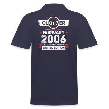 18. Geburtstag Oldtimer Februar Jahrgang 2006 - Männer Poloshirt - Navy - Hinten - Kai (181cm)