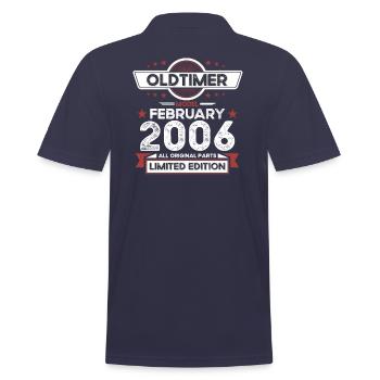 18. Geburtstag Oldtimer Februar Jahrgang 2006 - Männer Poloshirt - Navy - Hinten - Kai (181cm)
