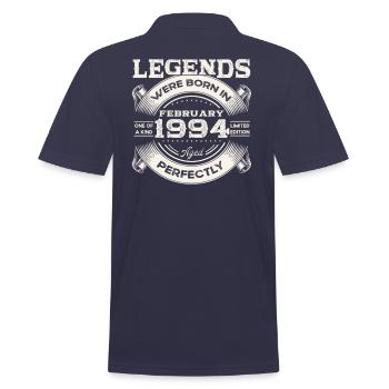 30. Geburtstag Original Februar Jahrgang 1994 - Männer Poloshirt - Navy - Hinten - Kai (181cm)