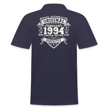 30. Geburtstag Original Februar Jahrgang 1994 - Männer Poloshirt - Navy - Hinten - Kai (181cm)