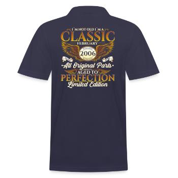 18. Geburtstag Oldtimer Februar Jahrgang 2006 - Männer Poloshirt - Navy - Hinten - Kai (181cm)