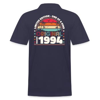 30. Geburtstag Original Februar Jahrgang 1994 - Männer Poloshirt - Navy - Hinten - Kai (181cm)