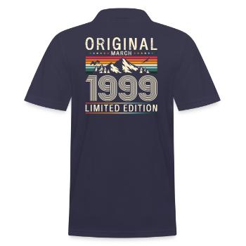 25th Birthday Original March Volume 1999 - Men's Polo Shirt - navy - Back - Kai (181cm)