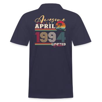 30e anniversaire mari avril Vintage 1994 génial - Polo Homme - bleu marine - Dos - Kai (181cm)