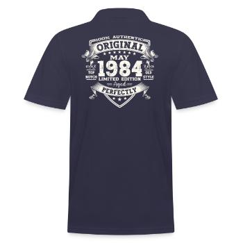 Date de naissance 1984 Mai 1984 Millésime 1984 Légende 84 - Polo Homme - bleu marine - Dos - Kai (181cm)