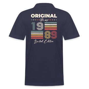 35. Geburtstag Mann Legende Mai Jahrgang 1989 - Männer Poloshirt - Navy - Hinten - Kai (181cm)