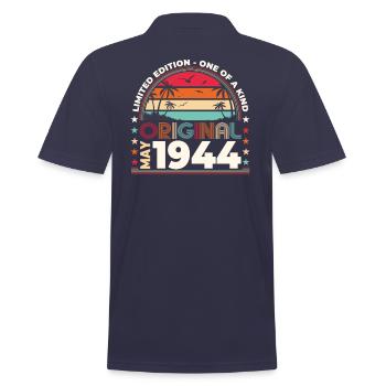 Mai 1944 Millésime 1944 Anniversaire 1944 Légende 44 - Polo Homme - bleu marine - Dos - Kai (181cm)