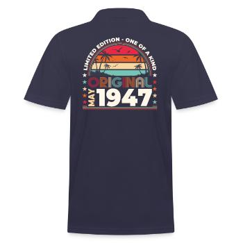 Mai 1947 Millésime 1947 Anniversaire 1947 Légende 77 - Polo Homme - bleu marine - Dos - Kai (181cm)