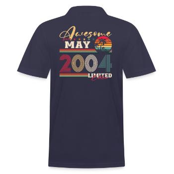 Awesome Mai 2004 Jahrgang 2004 Geburtstag 2004 - Männer Poloshirt - Navy - Hinten - Kai (181cm)