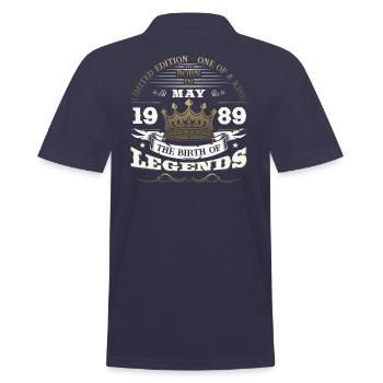 Legend May 1989 Vintage 1989 Birthday 1989 - Men's Polo Shirt - navy - Back - Kai (181cm)