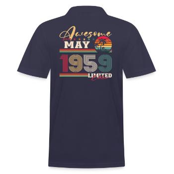 Original 1959 Jahrgang 1959 65. Geburtstag 1959 - Männer Poloshirt - Navy - Hinten - Kai (181cm)