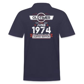 Millésime Juin 1974 Cru 1974 Anniversaire 1974 - Polo Homme - bleu marine - Dos - Kai (181cm)