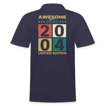 Original Juni 2004 Jahrgang 2004 Geburtstag 2004 - Männer Poloshirt - Navy - Hinten - Kai (181cm)