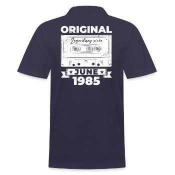 Cassette Juin 1985 Millésime 1985 Anniversaire 1985 - Polo Homme - bleu marine - Dos - Kai (181cm)
