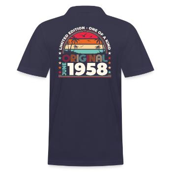Original Juin 1958 Millésime 1958 Anniversaire 1958 - Polo Homme - bleu marine - Dos - Kai (181cm)