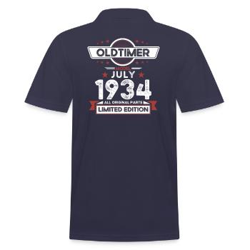 90ème Anniversaire Voiture Classique Juillet 1934 Millésime 1934 - Polo Homme - bleu marine - Dos - Kai (181cm)