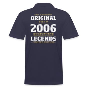 18ème anniversaire Original Juillet 2006 Millésime 2006 - Polo Homme - bleu marine - Dos - Kai (181cm)