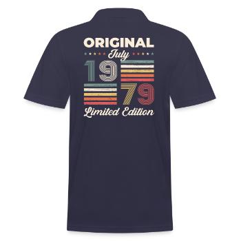 45th Birthday Original 1979 Vintage 1979 - Men's Polo Shirt - navy - Back - Kai (181cm)
