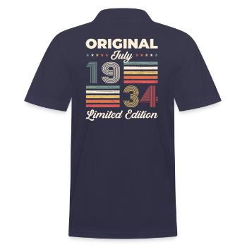 90th Birthday Original July 1934 Born 1934 - Men's Polo Shirt - navy - Back - Kai (181cm)