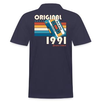 Cassette 33ème Anniversaire Juillet 1991 Millésime 1991 - Polo Homme - bleu marine - Dos - Kai (181cm)