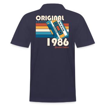 Cassette 37ème Anniversaire Juillet 1986 Millésime 1986 - Polo Homme - bleu marine - Dos - Kai (181cm)