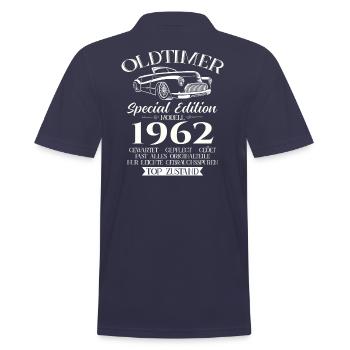 Oldtimer 1962 Jahrgang 1962 62. Geburtstag 1962 - Männer Poloshirt - Navy - Hinten - Kai (181cm)
