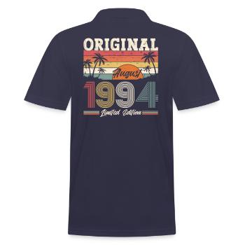 30th Birthday Original August 1994 Vintage 1994 - Men's Polo Shirt - navy - Back - Kai (181cm)