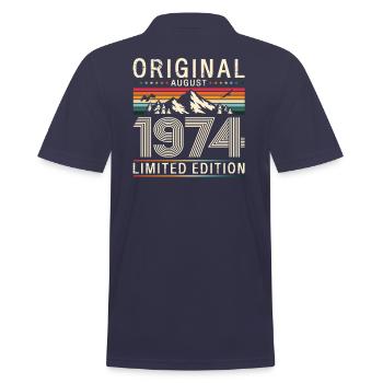 50e anniversaire Original août 1974 Né en 1974 - Polo Homme - bleu marine - Dos - Kai (181cm)