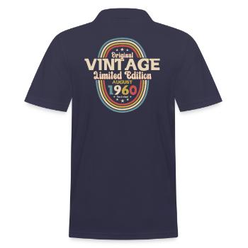 64ème Anniversaire Original Août 1960 Millésime 1960 - Polo Homme - bleu marine - Dos - Kai (181cm)