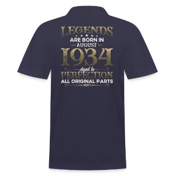 90th Birthday Original August 1934 Born 1934 - Men's Polo Shirt - navy - Back - Kai (181cm)