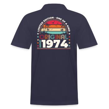 50e anniversaire original août 1974 millésime 1974 - Polo Homme - bleu marine - Dos - Kai (181cm)