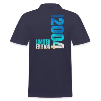 20th Birthday September 2004 Born 2004 - Men's Polo Shirt - navy - Back - Kai (181cm)
