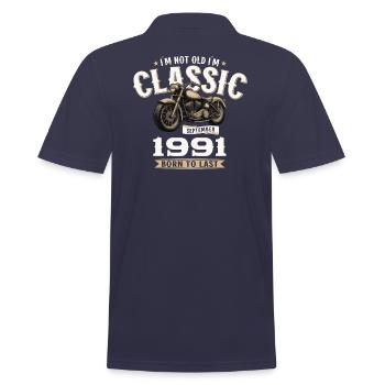 33ème Anniversaire Vintage Septembre 1991 Moto - Polo Homme - bleu marine - Dos - Kai (181cm)