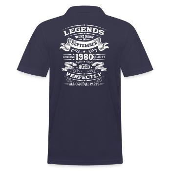 44ème Anniversaire Légende Septembre 1980 Vintage 80's - Polo Homme - bleu marine - Dos - Kai (181cm)