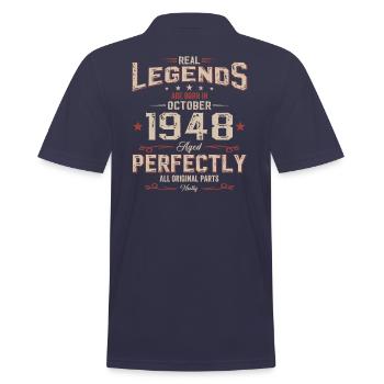 76th Birthday Legend October 1948 Volume 48 - Men's Polo Shirt - navy - Back - Kai (181cm)
