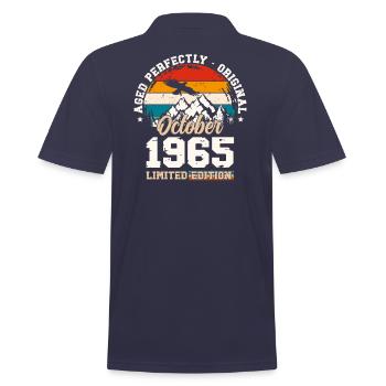 59. Geburtstag Legende Oktober 1965 Jahrgang 65 - Männer Poloshirt - Navy - Hinten - Kai (181cm)