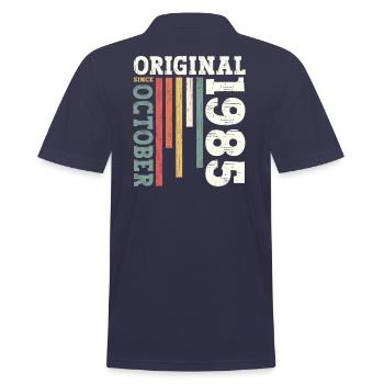 40. Geburtstag Original Oktober 1985 Jahrgang 85 - Männer Poloshirt - Navy - Hinten - Kai (181cm)