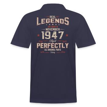 77th Birthday Original November 1947 Volume 47 - Men's Polo Shirt - navy - Back - Kai (181cm)