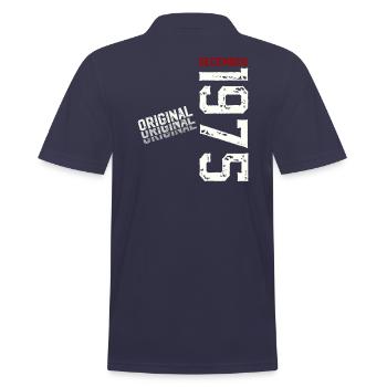 50th Birthday Original December 1975 Volume 75 - Men's Polo Shirt - navy - Back - Kai (181cm)