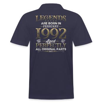 33e anniversaire Légendaire depuis février Né en 1992 - Polo Homme - bleu marine - Dos - Kai (181cm)